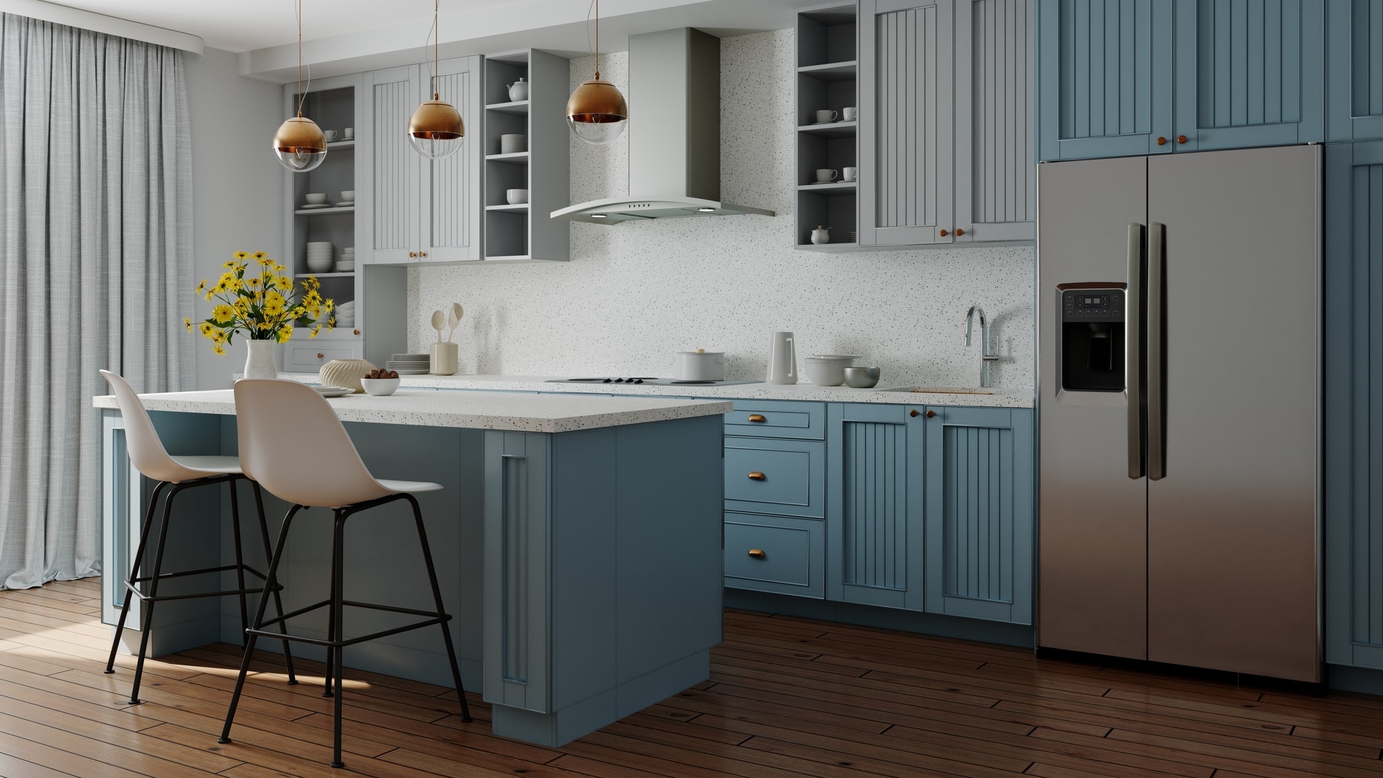 10 Unique Ideas To Customize Your Blue Kitchen Cabinets