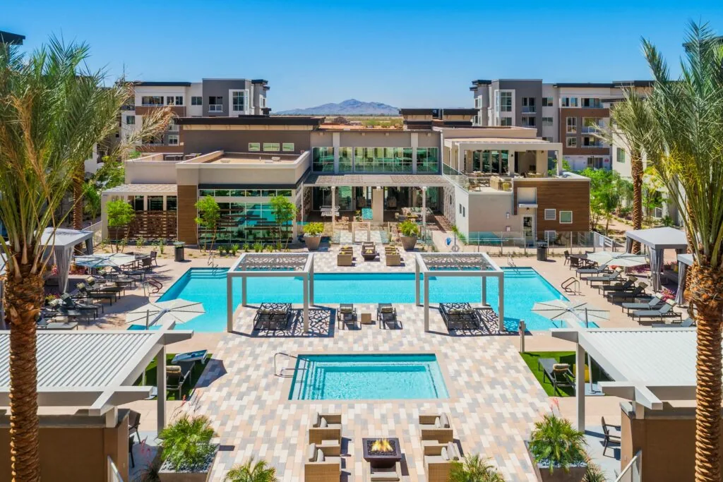 35 camden north end apartments scottsdale az swimming-pool aerial view